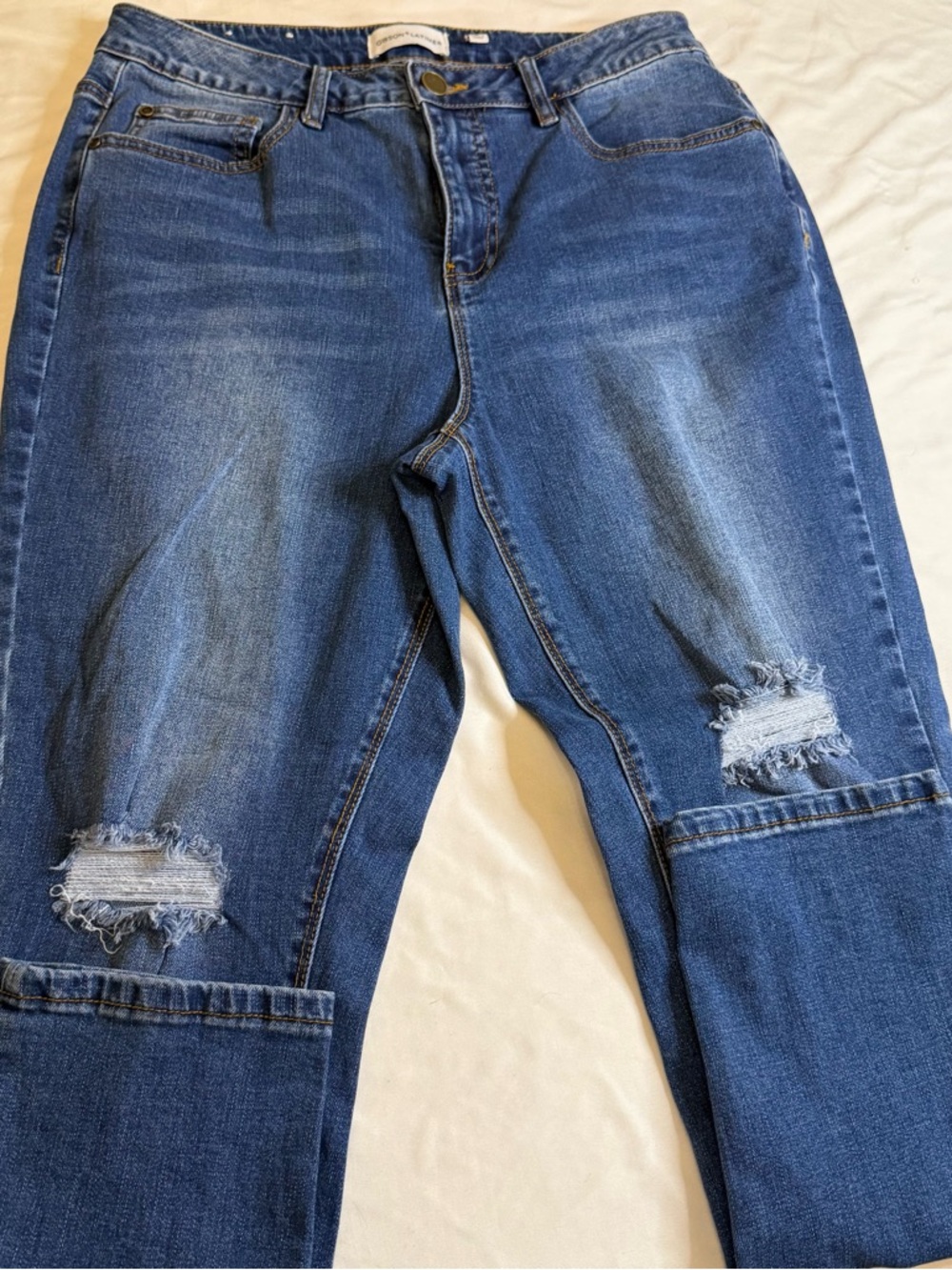 Gibson Latimer Distressed Skinny Jeans Women’s Size 8 Medium Wash Stretch Denim - Picture 3 of 4